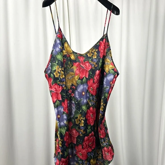 Vintage 90s Floral Slip Dress Linda for Eaton Spaghetti Straps - Picture 12 of 13